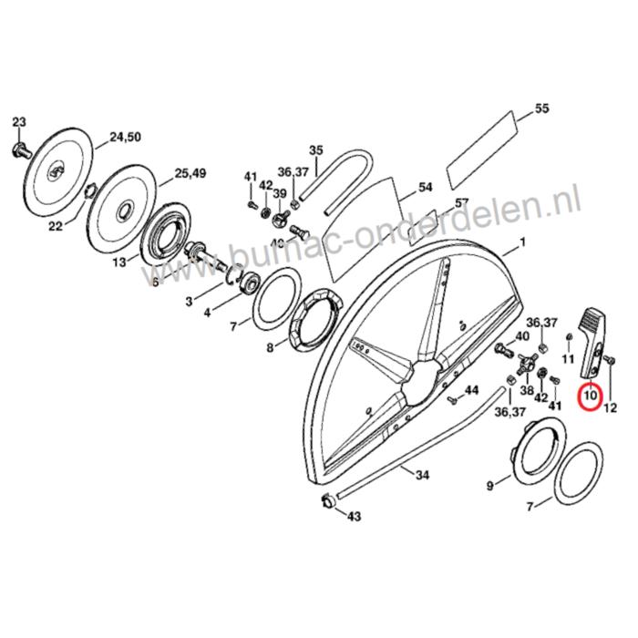 Verstelhefboom voor Stihl, Bandenzaag, Doorslijper, Motorzaag TS700, TS800