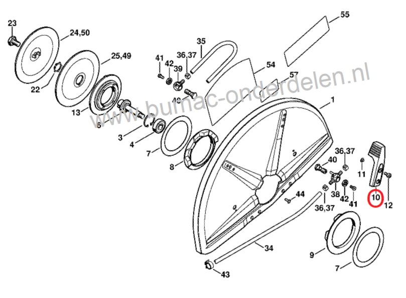Verstelhefboom voor Stihl, Bandenzaag, Doorslijper, Motorzaag TS700, TS800
