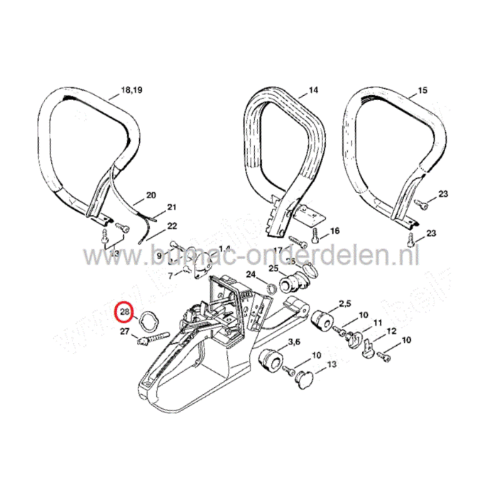 Klemring voor inlaatspruitstuk van Stihl Kettingzaag, Motorzaag, 024, 026, MS 240 en MS 260