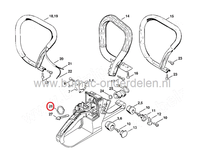 Klemring voor inlaatspruitstuk van Stihl Kettingzaag, Motorzaag, 024, 026, MS 240 en MS 260