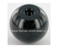Knop Ø 25 mm, Draad M6, te gebruiken voor Diverse Hendels van onder andere Grasmaaiers, Zitmaaiers, Frontmaaiers, Tuinfrees, Trilplaat, Tuintrekkers, Loopmaaiers, Cirkelmaaiers, Buitendiameter Ø 25 mm, Binnendiameter - Draad Ø M6