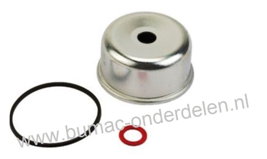 Vlotterbak met pakking voor B&S motoren op Grasmaaiers, Benzinemaaiers, Cirkelmaaiers, Gazonmaaiers, Loopmaaiers, onder andere voor modelnr: 80200, 82200, 83400, 112200, 121700, 121800, 122700,  123700, 123800, 124700, 124800, 125700, 126700, 126800, 1302