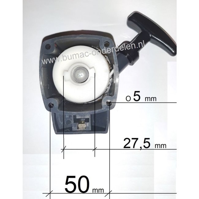 Starter Stiga - Alpina - Mountfield - Castelgarden, ST225J - ST29J - SB25J - SB25D - SB27J - XB28 - Star 28 - SB29J - ST291 - MT25J - MB25J - MT26 - MB26 - TR25J - XR25J, Bosmaaier, Trimmer, Strimmer, Handstarter Compleet, Castel Garden