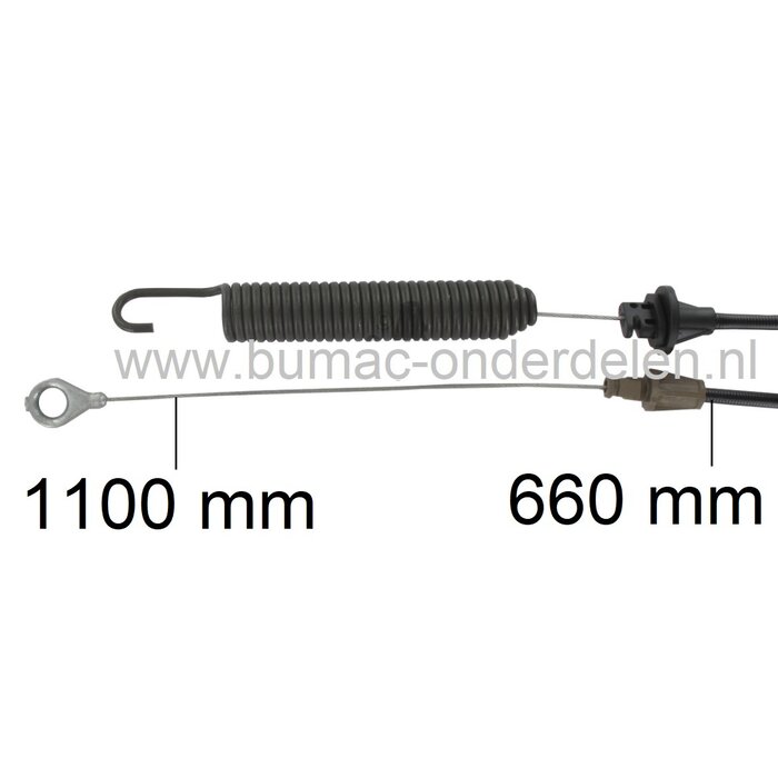 Kabel Mesinschakeling voor MTD en Toro Zitmaaiers, Mtd DLX107SHLK, HG6150K, Toro LX466, LX423, LX426, LX427, Koppelingskabel voor Inschakelen Maaimessen, Meskoppelingskabel MTD, Cub Cadet, Bolens, Wolf, Yardman, Toro Tuintrekkers