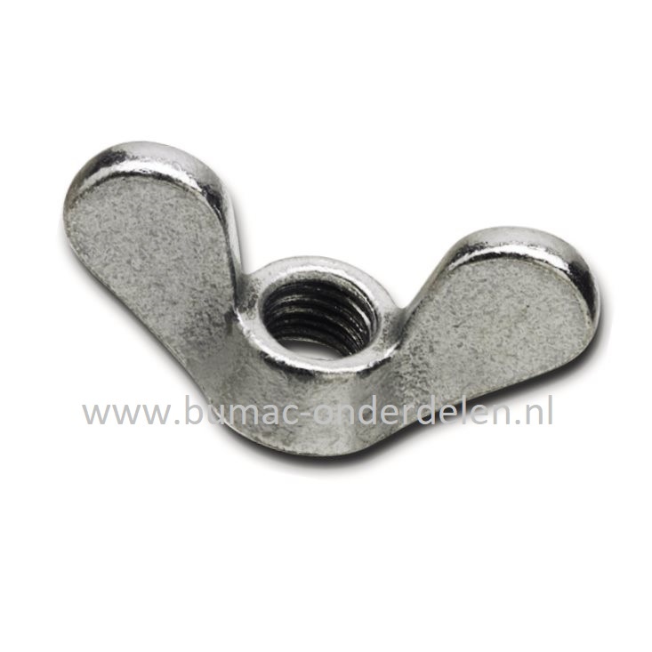 Vleugelmoer verzinkt Schroefdraad M6 x 1.0, Totale hoogte 12,9 mm, Buitendiameter 13 mm, Klasse 8.8