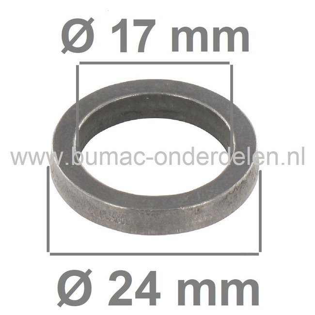 Ring voor Lagerhuis, Meshouder van Husqvarna, Jonsered, Partner, McCulloch, AYP, Lazer, Yardpro, Zitmaaiers, Frontmaaiers, Tuintrekkers, Verhogingsring, Afstandsring 17x28,6x4, Electrolux, onderdeel