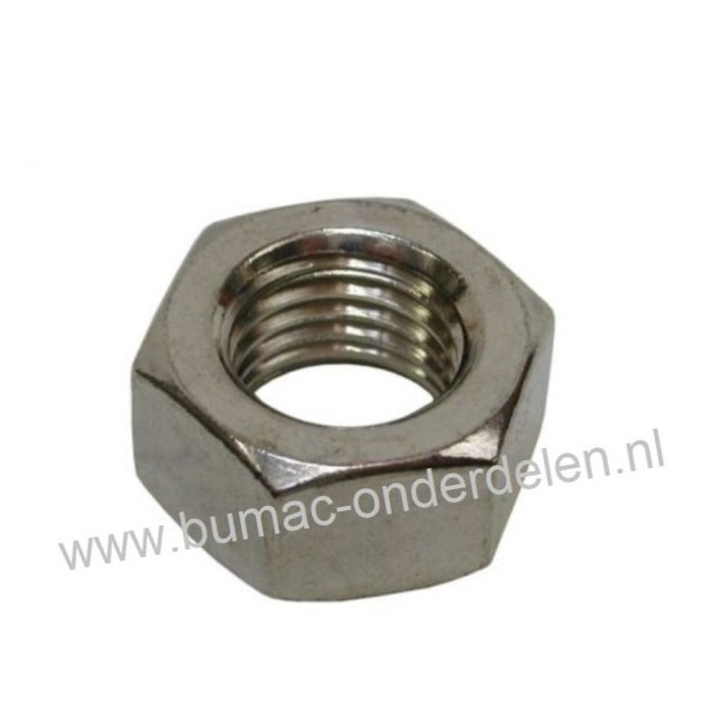 RVS Zeskantmoer  M10, Schroefdraad M10 x 1.5, Sleutelmaat:17, Hoogte: 8 mm, Klasse 8.8