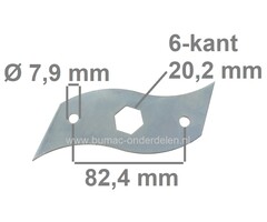 Verticuteermes 152 mm voor Einhell, Klippo, Marina, Partner Verticuteermachines, RG-SA1433, RE4038PH, M1738E, M3538P, P3538P, P4038P-H, MX390H, 5390, 5390B, C390E, Mes voor Vertikuteermachines, Vertikuteermes