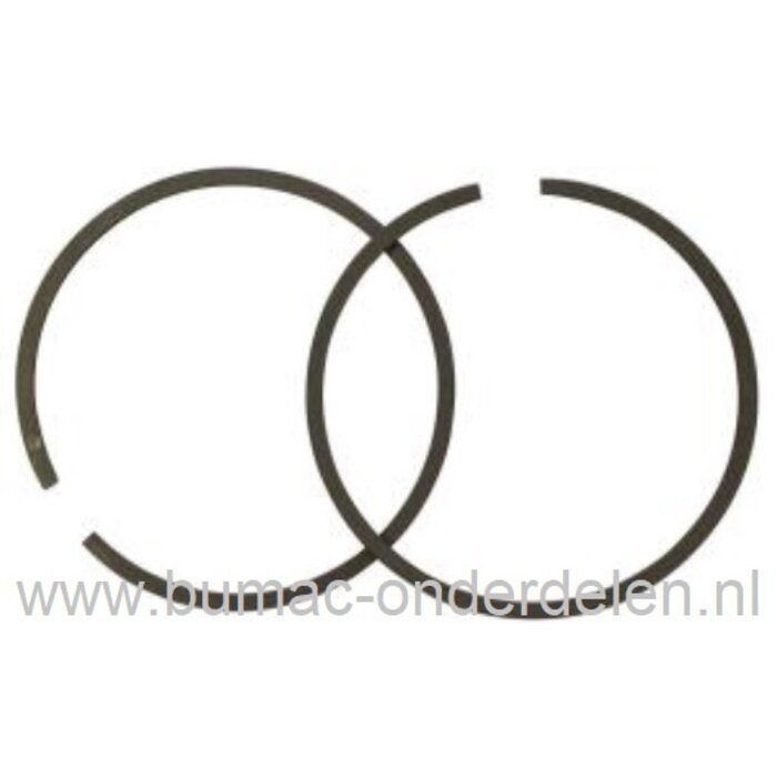 Zuigerveren Ø 48 mm voor Husqvarna, Jonsered, Partner, McCulloch, Poulan Kettingzaag, Motorzaag, Set van 2 Zuigerveren voor Husqvarna 362, 365, Jonsered CS2165 Kettingzagen, Motorzagen, Zuigerveer set Electrolux