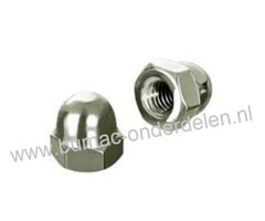 RVS Zeskant Dopmoer hoog model, Schroefdraad M12 x 1.75, Sleutelmaat 19 mm, Hoogte 22 mm, Klasse 8.8
