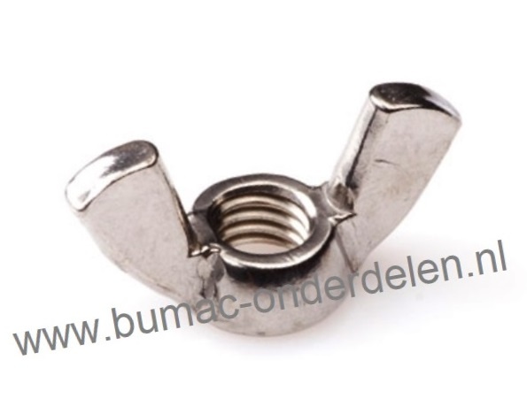 Vleugelmoer RVS Schroefdraad M6 x 1.0 Totale hoogte 12.9 mm, Klasse 8.8