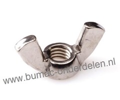 Vleugelmoer RVS, Schroefdraad M10 x 1.5, Totale hoogte 17.3mm, Klasse 8.8