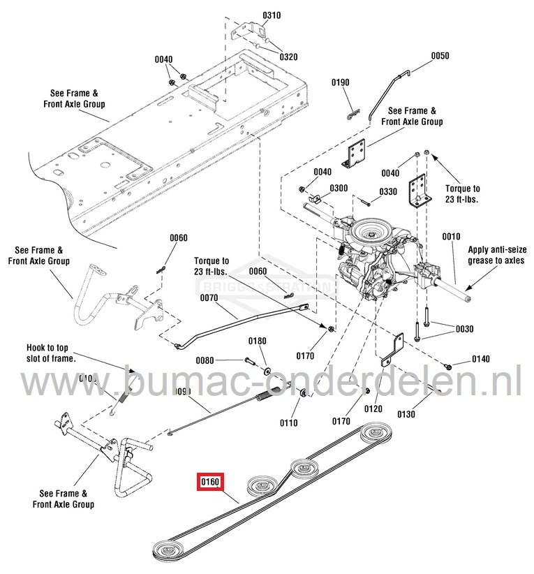 V snaar Rijaandrijving voor Murray, Snapper en Simplicity Zitmaaiers, Frontmaaiers, Tuintrekkers, Aandrijfriem voor Versnellingsbak, Hydrostaat bij SNAPPER ELT17542, ELT 17542, Murray EMT155420H V-snaar voor Aandrijving Wielen