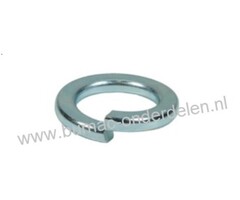 Veerring M5 verzinkt, ring met opstaand vlak uiteinde gemaakt van veerstaal,  Binnendiameter Ø 5,3 mm, Buiten diameter Ø 8,6 mm, Dikte 3,5 mm,  DIN 127B.