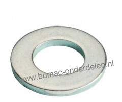 Sluitring M6 verzinkt, Vlakke sluitring zonder afschuining, Binnendiameter Ø 6,6 mm, Buiten diameter Ø 11,8 mm, Dikte 1,6 mm,  DIN 125A