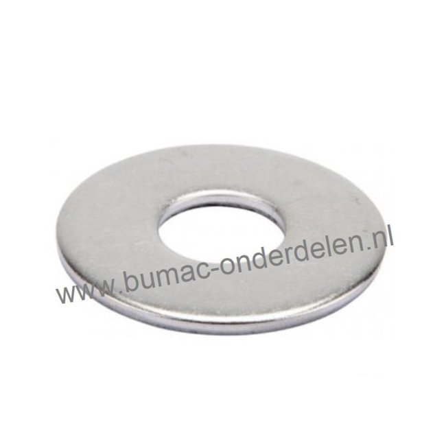 RVS Carrosseriering M4 , vlakke RVS sluitring met grote buitendiameter, Binnendiameter: 4.3 mm, Buitendiameter: 12 mm, Dikte: 1 mm