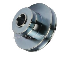 Krukaspoelie voor Wolf Cart SV3 en OHV 2, Dubbele Motorpoelie voor aandrijving van de Messen en Rijaandrijving - Wielen