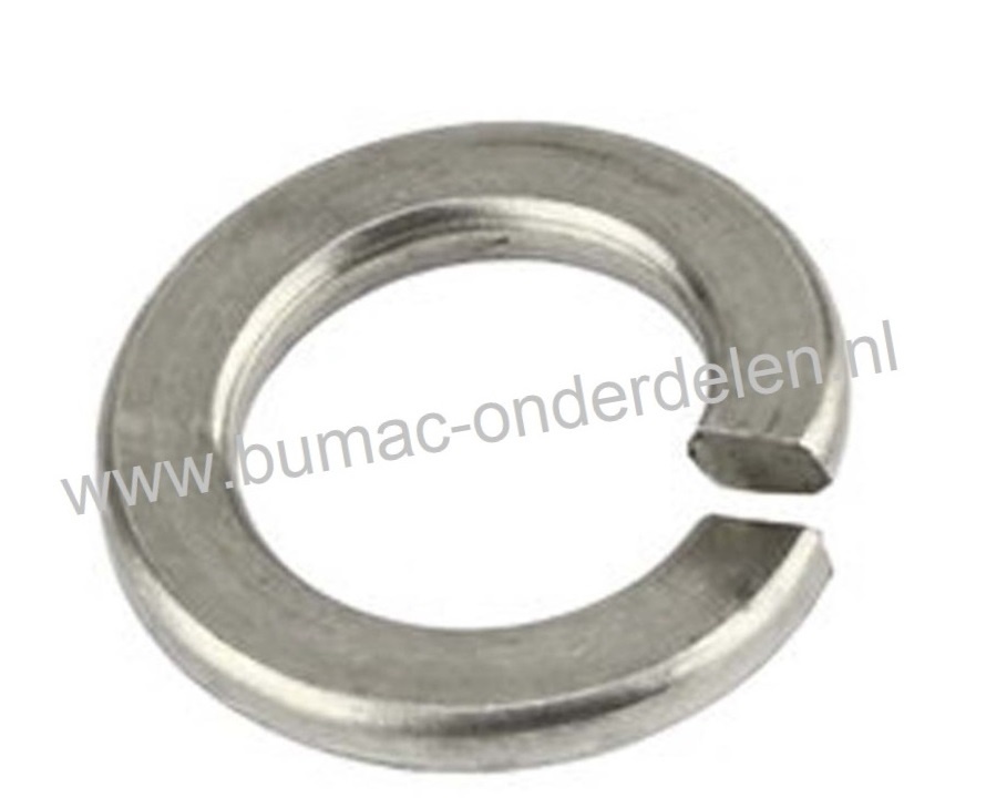 RVS Veerring M12, ring met opstaand vlak uiteinde, gemaakt van RVS Veerstaal, Binnendiameter: 12,2 mm, Buitendiameter: 21,1 mm, Dikte: 2,5 mm, DIN 127