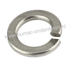 RVS Veerring M14, ring met opstaand vlak uiteinde, gemaakt van RVS Veerstaal, Binnendiameter: 14,2 mm, Buitendiameter: 24,1 mm, Dikte: 3,0 mm, DIN 127