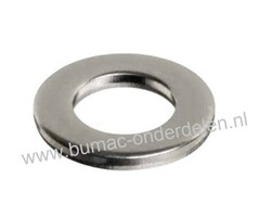 RVS Sluitring M5 , Vlakke RVS Sluitring zonder afschuining, Binnendiameter Ø 5,3 mm, Buiten diameter Ø 10 mm, Dikte 1,0 mm,  DIN 125A