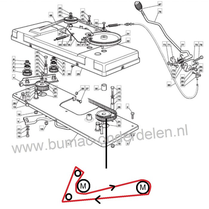 Tandriem 225 Tands voor Castelgarden - Stiga - Mountfield - Alpina - Honda - Viking - Husqvarna, Zitmaaiers - Frontmaaiers - Tuintrekkers, Dubbeltandriem voor Aandrijving Maaidek, Maaimessen, Dubbel Getande Riemen, Snaren Twee Zijdig Getand, onderdeel