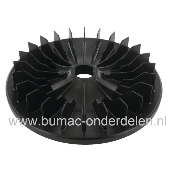 Waaier met Meshouder voor John Deere, Sabo, Sabre Grasmaaiers, Ventilator, Schoepenwiel met Maaimeshouder, JOHN DEERE 70PE, 74PM, 74SE, 74SM, 80PE, 84SM, R40, R43, R43S, R43V, R43VE, R43VO, R43VT, R47KB, R47S, R47VE, R47VK, R47VO, R47VB - SABO: 43-130H Cl