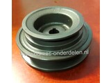 Dubbele Poelie met Spiebaan op Maaidek 100B van Stiga Park Frontmaaier Buitendiameter 94 / 125 mm Binendiameter 17 mm Hoogte 52 mm Aandrijfpoelie voor Messen komt ook voor op Castel Garden en Mountfield Zitmaaiers