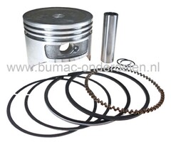 Zuigerset Ø 68 mm voor Honda GX200 Motoren op Hogedrukreiniger, Aggregaat, Trilplaat, Houtversnipperaar, Tuinfrees, Waterpomp, Generator, Zuiger Compleet met Zuigerveren, Pistonpen en Borgclips voor HONDA GX 200 Motoren onderdeel