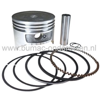 Zuigerset Ø 68 mm voor Honda GX200 Motoren op Hogedrukreiniger, Aggregaat, Trilplaat, Houtversnipperaar, Tuinfrees, Waterpomp, Generator, Zuiger Compleet met Zuigerveren, Pistonpen en Borgclips voor HONDA GX 200 Motoren onderdeel