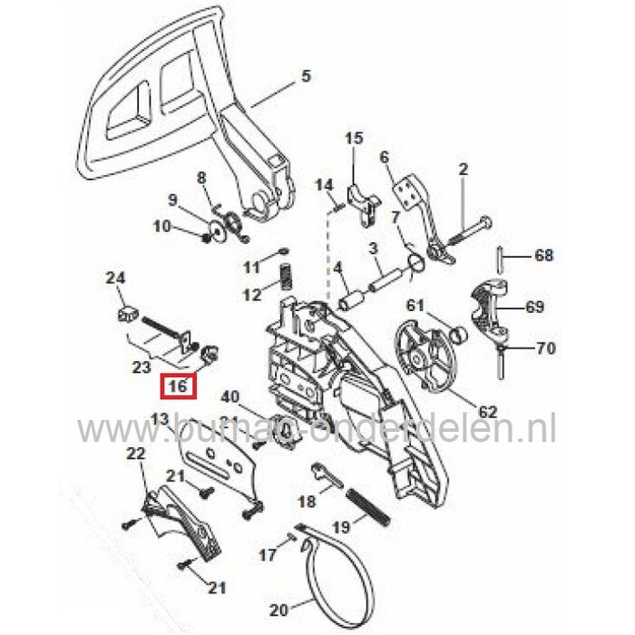 Tandwiel voor Kettingspanner Castelgarden, Stiga, Alpina, Mountfield Kettingzagen, Motorzagen, ACS38T, ACS41T, C38T, C41T, EP4040CS, MCSP40, SP375Q, SP405Q Kettingzaag, Motorzaag, Castel Garden, GGP
