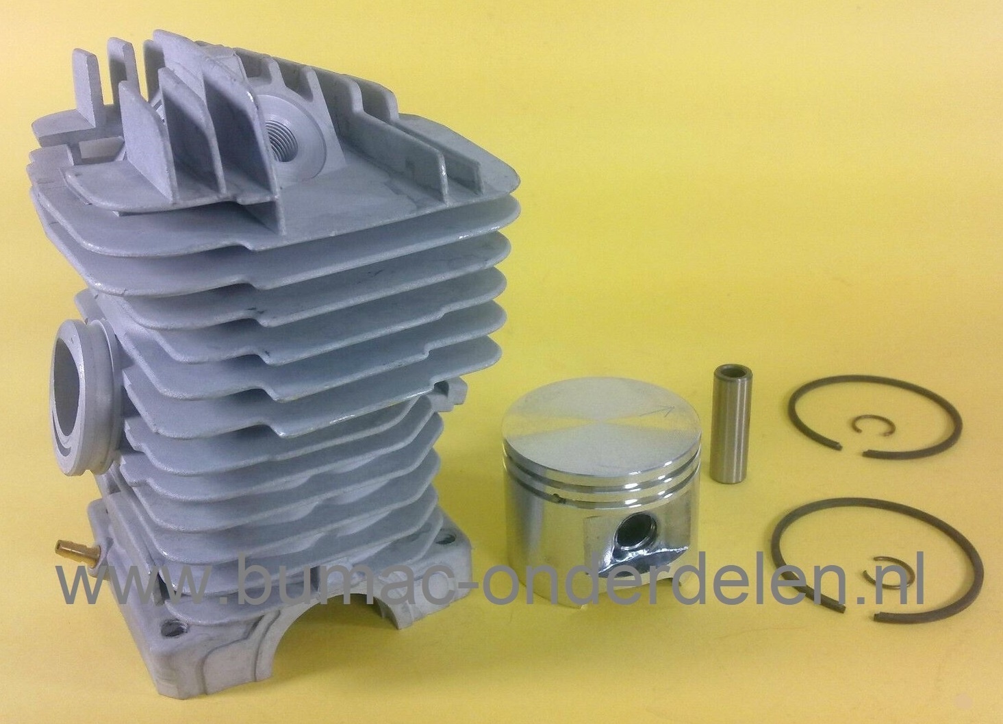 Cilinderset Ø 47 mm voor Stihl MS310 Kettingzaag, Cilinder met Zuiger, Zuigerveren, Pistonpen en Borgclips Compleet, MS-310 Cylinder set