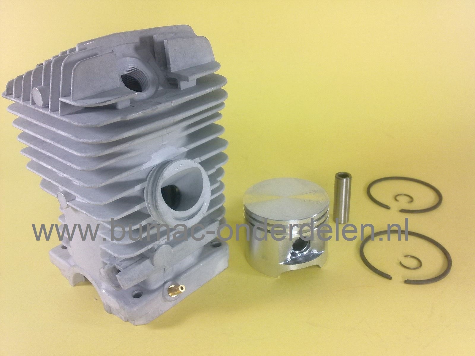 Cilinderset Ø 47 mm voor Stihl MS310 Kettingzaag, Cilinder met Zuiger, Zuigerveren, Pistonpen en Borgclips Compleet, MS-310 Cylinder set