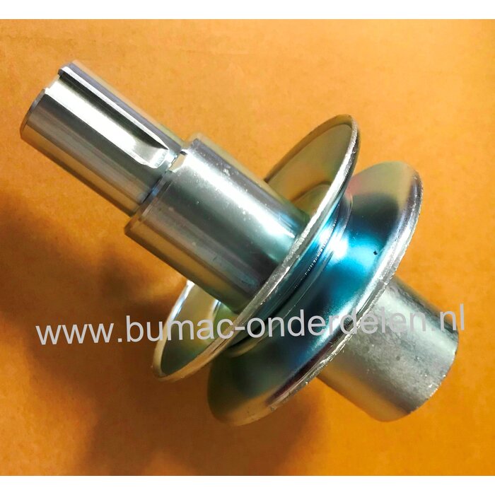 V snaar Poelie met as voor Husqvarna - Jonsered - Partner - Mcculloch - Wizard - Lazer Zitmaaier, As voor Verlenging Krukas van Motor, Bovenste Riemschijf voor Wielaandrijving en As voor Montage van Elektrische Koppeling - Messen Aandrijving