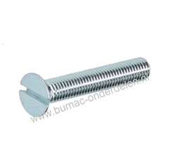 Metaalschroef M6x35 mm met Verzonken Kop en Zaaggleuf metrisch verzinkt, DIN 963, Klasse 4.8, Verzonken schroef M6x1.0x35