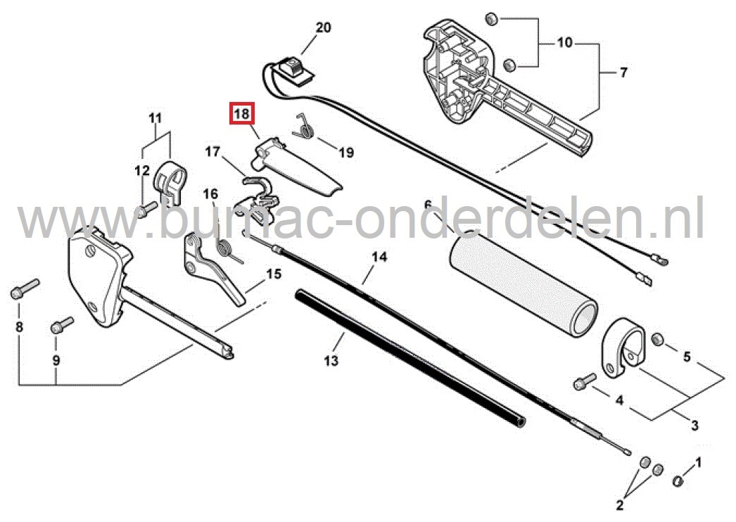 Gas Vergrendelingshendel voor Echo en Shindaiwa Bosmaaier, Stokzaag, Stokheggenschaar, Kantensnijder, Trimmer, Bermmaaier, ECHO, SHINDAIWA Blokkeerhendel, Blokkeringshendel Gasbediening, Gas Vergrendelhendel, Gasvergrendelingshendel, Gasvergrendelhendel,