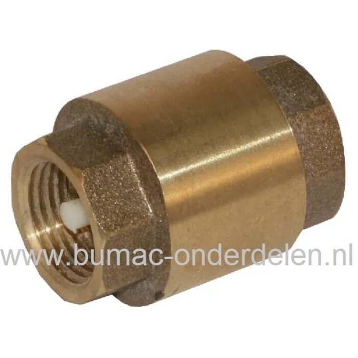 Terugslagklep 1 1/4" - Messing Afsluiter voor Aanzuigslang voorkomt terugstromen van Water, Terugslagventiel, Terugstroombeveiliger, Keerklep, Wartel voor Waterleiding , Terugstroombeveiliging Grondwater, Voetklep