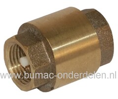 Terugslagklep 1" - Messing Afsluiter voor Aanzuigslang voorkomt terugstromen van Water, Terugslagventiel, Terugstroombeveiliger, Keerklep, Wartel voor Waterleiding , Terugstroombeveiliging Grondwater, Voetklep