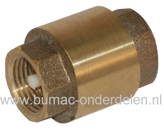 Terugslagklep 1" - Messing Afsluiter voor Aanzuigslang voorkomt terugstromen van Water, Terugslagventiel, Terugstroombeveiliger, Keerklep, Wartel voor Waterleiding , Terugstroombeveiliging Grondwater, Voetklep