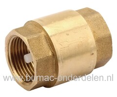 Terugslagklep 1 1/2" - Messing Afsluiter voor Aanzuigslang voorkomt terugstromen van Water, Terugslagventiel, Terugstroombeveiliger, Keerklep, Wartel voor Waterleiding , Terugstroombeveiliging Grondwater, Voetklep
