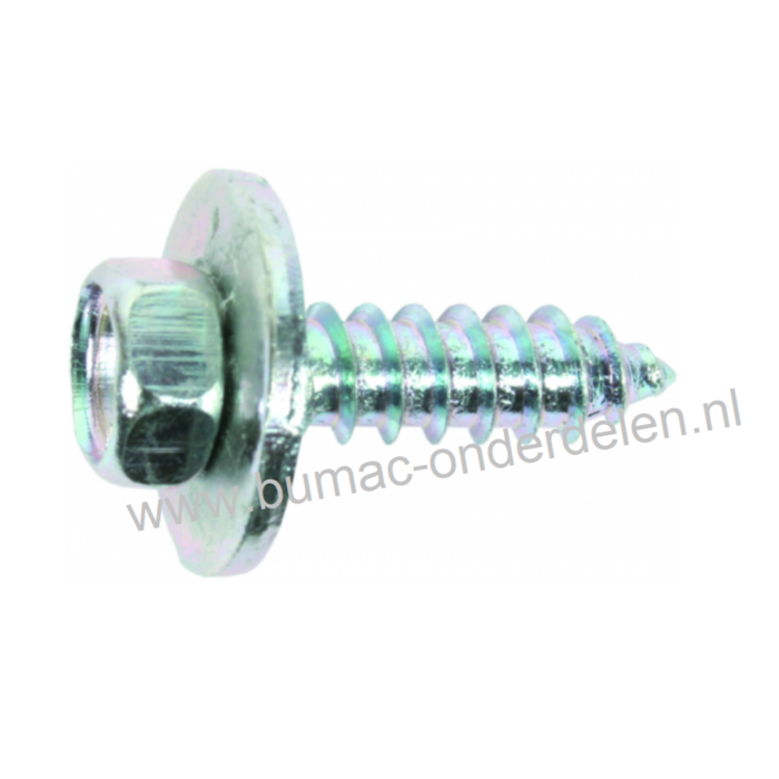 Zelftap Plaatschroef 6,3x19 mm met zeskantkop en sluitring, Verzinkt DIN 6901 Sleutelwijdte 10 mm 6,3 x 19