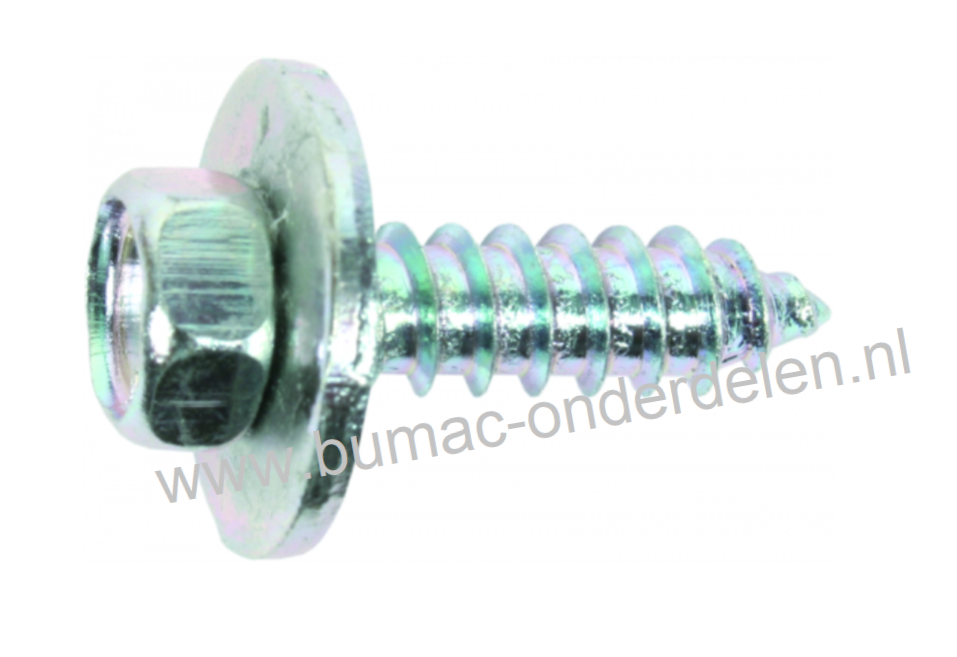 Zelftap Plaatschroef 8x22 mm met zeskantkop en sluitring, Verzinkt DIN 6901 Sleutelwijdte 13 mm 8 x  22