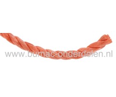 Nylon Touw 10 mm Gedraaid, Oranje, Polypropyleen Koord te gebruiken als onder andere Bindtouw, Trektouw of Klimtouw, Treksterkte 8,34 kN, Maximale Belasting 178 Kilogram, Koord