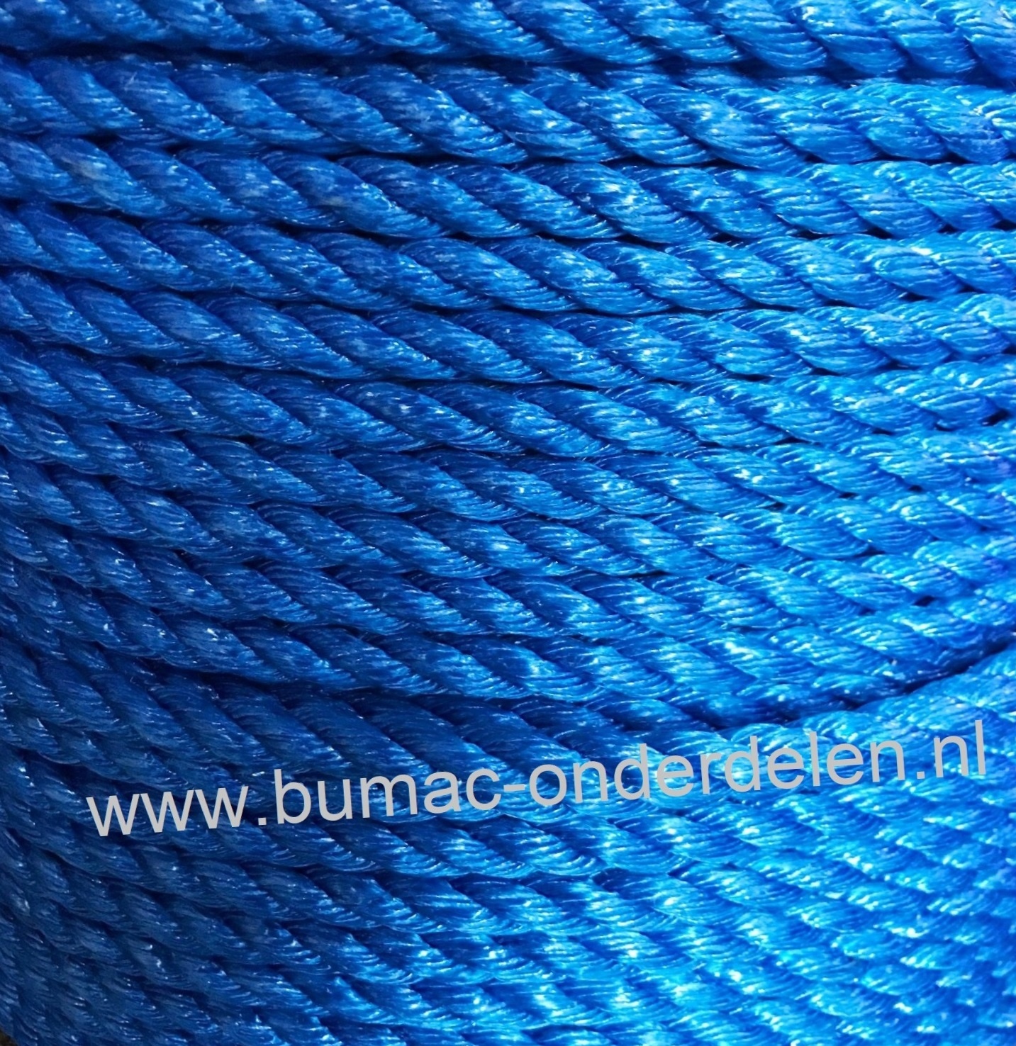 Nylon Touw 14 mm Gedraaid Blauw Polypropyleen Koord te gebruiken als onder andere Bindtouw, Trektouw of Klimtouw, Treksterkte 11,92 kN, Maximale Belasting 348 Kilogram, Koord