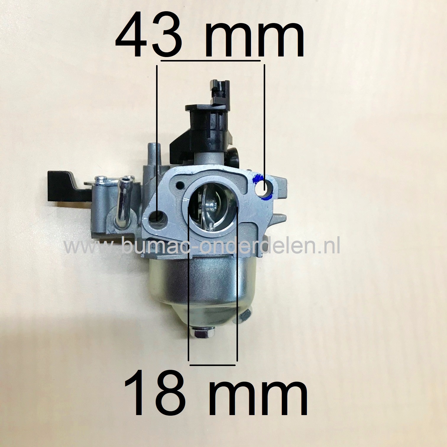 Carburateur voor Loncin G160 F, LC168F-1 Motor Carburator voor Maaier, Veger, Tuinfrees, Aggregaat, Houtversnipperaar, Trilplaat, Generator, Houtkloof, Hoogwerker, Waterpomp, Hogedrukreiniger, Cart, Kruigen, Powercat, Trekker, Bladblazer, Kooimaaier, Ver