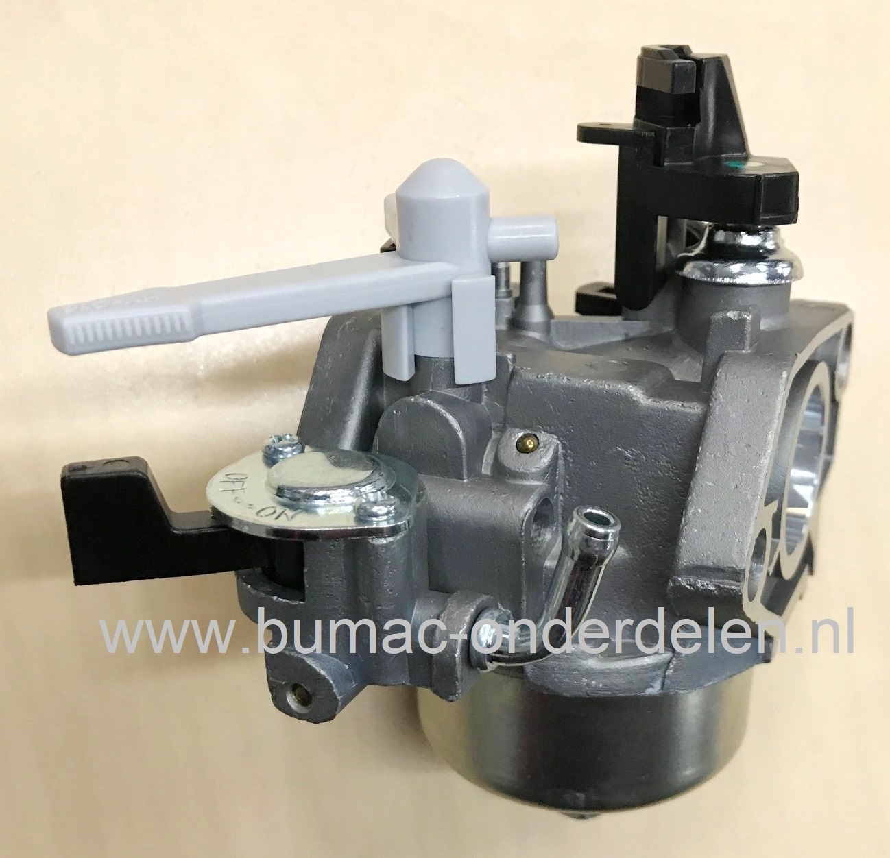 Carburateur voor Loncin G340F, G340FD, LC182F Motor op Grasmaaier, Aggregaat, Trilplaat, Veegmachine, Frees, Triller, Generator, Waterpomp, Hoogwerker, Hakselaar, Versnipperaar, Kloofmachine, Cart, Hogedrukspuit G 340 F, G 340 FD, LC 182 F LCT Carburator