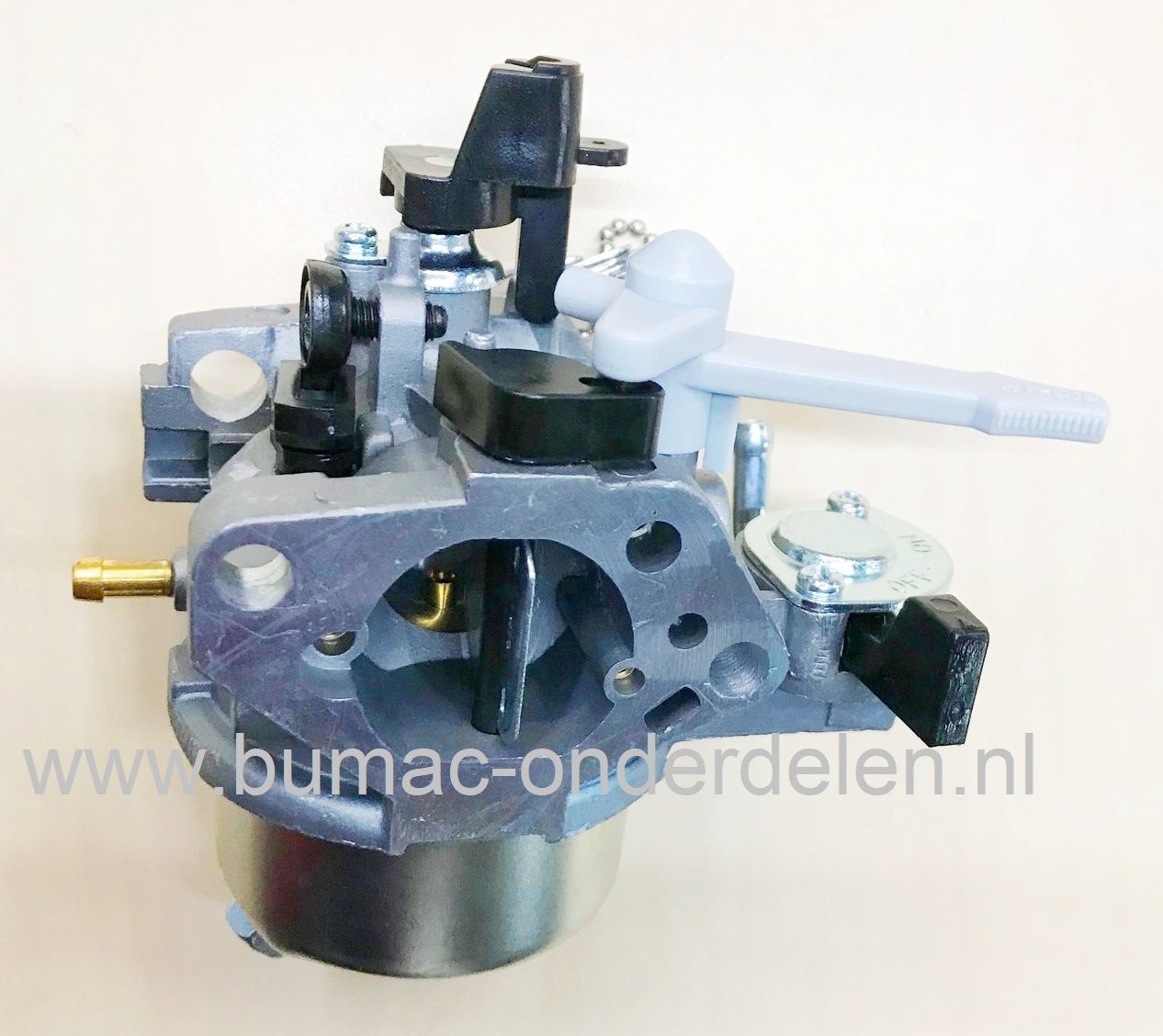 Carburateur voor Loncin G340F, G340FD, LC182F Motor op Grasmaaier, Aggregaat, Trilplaat, Veegmachine, Frees, Triller, Generator, Waterpomp, Hoogwerker, Hakselaar, Versnipperaar, Kloofmachine, Cart, Hogedrukspuit G 340 F, G 340 FD, LC 182 F LCT Carburator