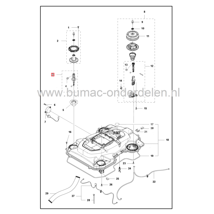 Bumpersensor voor Husqvarna Robotmaaiers 220AC, 230ACX, 260ACX, 265ACX, Automower 320, 330x, 420, 430x, 440, 450x, 520, 550, Solar Hybrid, Sensor voor Bumper van Robotgrasmaaiers, Husqvarna, Jonsered, Partner, McCulloch