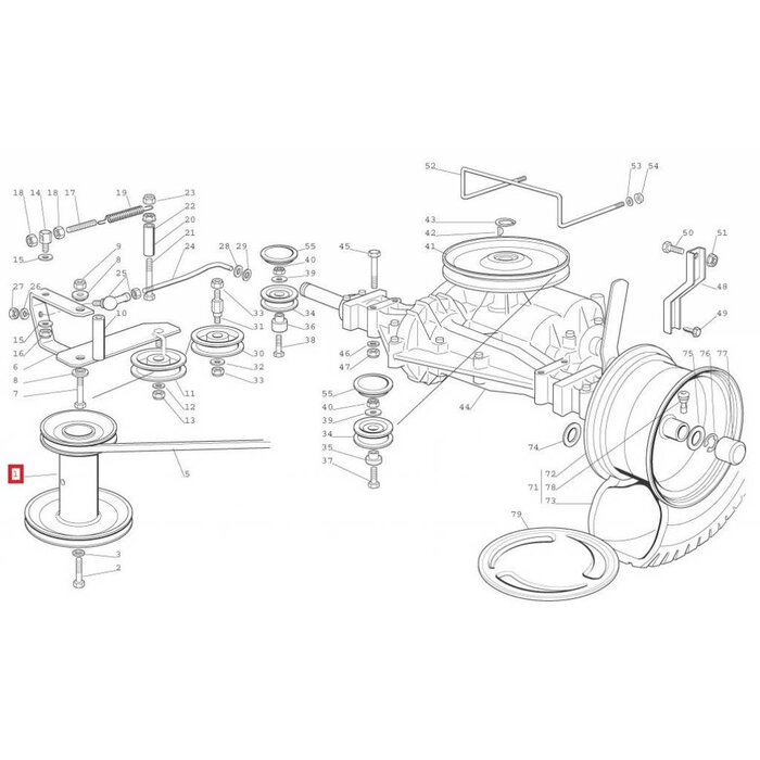 Dubbele Motorpoelie voor Castelgarden J 92 - JP 92 - TC - Twin Cut, Zitmaaier - Tuintrekker, Stiga - Castel Garden - Alpina - Mountfield