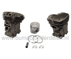 Cilinderset Ø 49 mm voor Stihl MS391 Kettingzaag, Motorzaag voor Stihl Cylinder met Zuiger, Zuigerveren, Pistonpen, Borgclips voor MS-391 Motorzagen, Benzine kettingzagen onderdeel