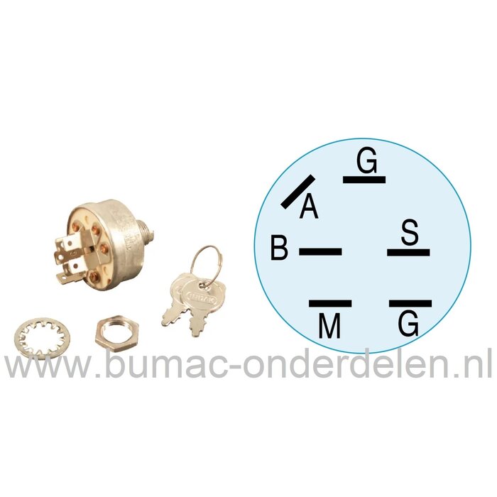 Contactslot voor o.a. John Deere Zitmaaiers, Contactsloten, Sleutelcontact, Contact Sloten voor Zitmaaiers - Frontmaaiers - Tuintrekkers, JohnDeere